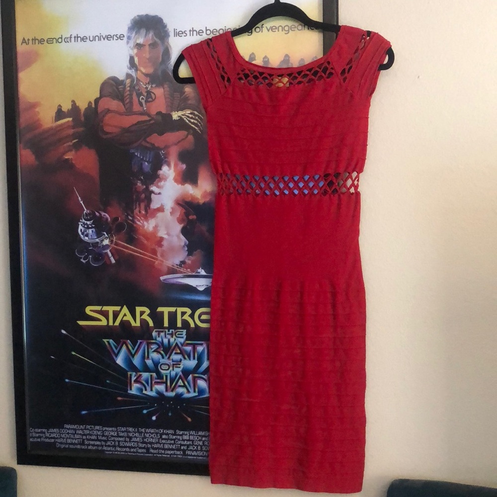 ***SOLD*** red bodycon dress small/medium stretch